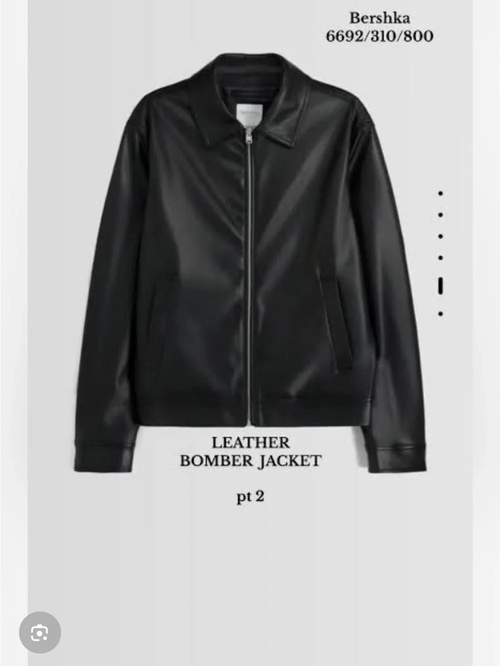 Bershka Black Faux Leather Bomber Jacket